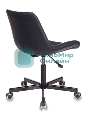 Кресло компьютерное Бюрократ CH-350M/BLACK без подлокотников, черный, искусст.кожа/ткань, крестовина хром
