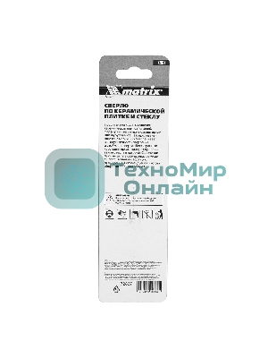 Сверло по керамической плитке и стеклу Matrix, 8 мм, 6-гр хвостовик