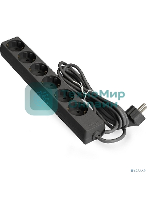 Удлинитель ExeGate EX285828RUS ECE-6-1.8B (6 евророзетки с заземлением, 1.8 м, черный)