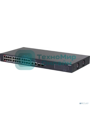 Коммутатор Dahua DH-CS4226-24ET-375 (L2) 24x100 Мбит/с 2xКомбо (1000BASE-T/SFP) 2SFP 24PoE 375W управляемый