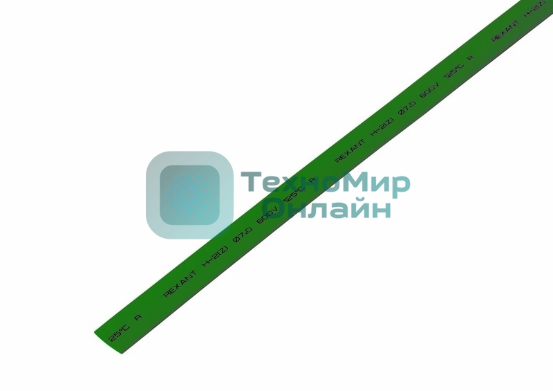 Термоусаживаемая трубка Rexant 8,0/4,0 мм, зеленая, упаковка 50 шт. по 1 м