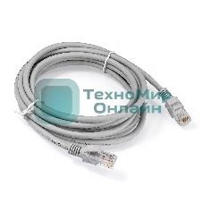 Патч-корд ExeGate EX286384RUS UTP-RJ45-RJ45-5e-3M-LSZH-GY, UTP, cat.5e, LSZH, 3м, серый