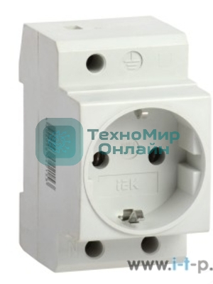 Розетка силовая РАр10-3-ОП с заземл. на DIN-рейку IEK MRD10-16
