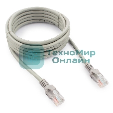 Патч-корд UTP Cablexpert cat.5e, 3м, литой, многожильный серый