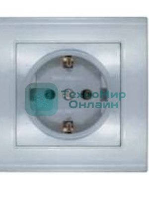 Розетка 1-м СП Бриллиант с заземл. серебр. UNIVersal 7949872