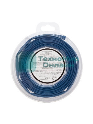 Трубка термоусаживаемая Rexant 4,0/2,0 мм синяя, ролик 2,44 м