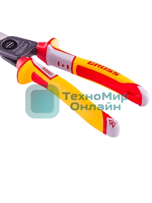 Кабелерез Gross диэлектрические рукоятки до 1000 В, трехкомпонентные рукоятки, 210 мм