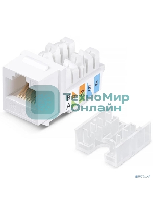 Модуль-вставка Keystone Jack RJ-45 ExeGate KJ-8P8C-SH-C6A-180-TL (Кат.6A, экранированная, 180 градусов, IDC Toolless (без инструмента))