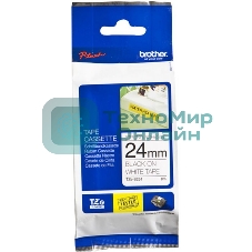 Наклейка ламинированная повышенной адгезии Brother TZe-S251 (24 мм черн/бел)