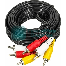 Кабель аудио-видео Ningbo 3хRCA (m)/3хRCA (m) 5м. черный