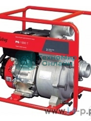 Мотопомпа FUBAG PG1300T 838247 Мотопомпа для сильнозагрязненной воды 1300 л/мин. 80 / 3 Диаметр патрубков, мм/дм 26 Напор, м 8 Глубина всасывания, м 53 Вес, кг