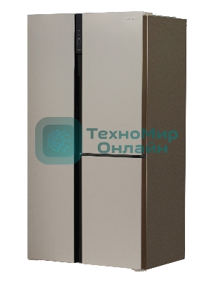 Холодильник Hyundai CS6073FV шампань трехкамерный 329/223л морозилка сбоку, No Frost, Side by Side