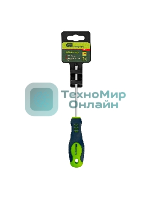 Отвертка Сибртех, SL3,0 х 100 мм, CrV, двухкомпонентная рукоятка