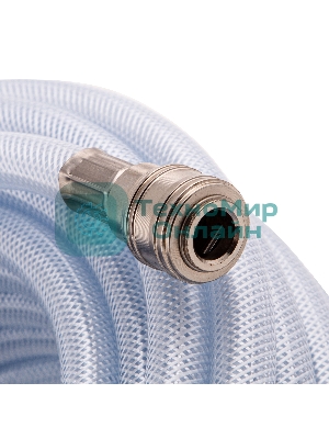 Шланг пневматический Stels ПВХ, 10x16 мм, 18 бар, армированный, прозрач., быстросъем, 3 0м