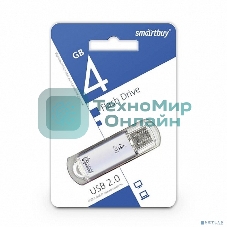 Флешка USB Smartbuy V-Cut series (SB4GbVC-S), 4Gb, USB 2.0, R/W 25/15, серебристый