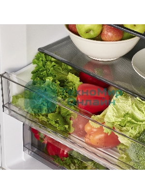 Холодильник Maunfeld MFF183NFBE черный трехкамерный инвертор 270/135л морозилка снизу, Total NoFrost, Side by Side