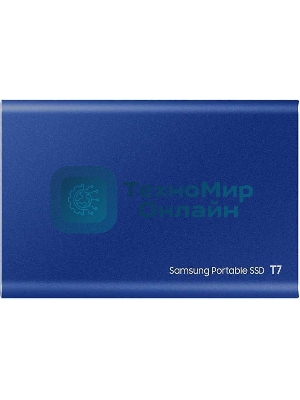 Внешний SSD Samsung T7, 2TB, USB 3.2 Gen 2 Type-C, R/W 1050/1000, синий