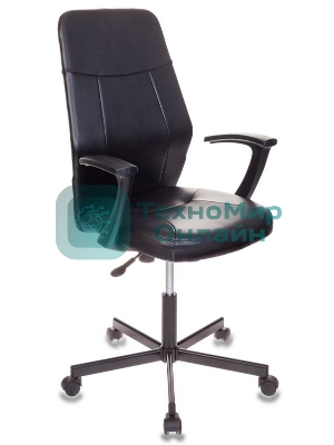 Кресло Бюрократ CH-605/BLACK черный, экокожа, 120 кг, механизм качания