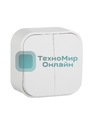 Выключатель 10A 2-клав., белый Quteo 