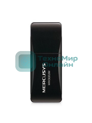 Сетевой адаптер USB2.0 адаптер Mercusys MW300UM, 300 Мбит/с, компактный