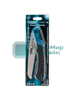 Пила по дереву Gross 23616 PIRANHA складная, для кэмп.и сада, 150 мм, 9-10TPI, зуб 3D, подкал.зуб, 2-ком.рук.