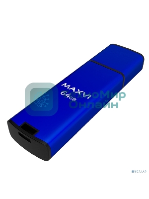 Флешка USB Maxvi MP2 blue (FD64GBUSB20C10MP2), 64Gb, USB 2.0, R/W 20/10, синий