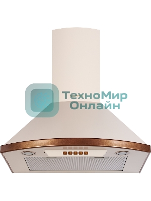 Вытяжка каминная Kuppersberg BONA 60 C бежевый/бронзовый, 59.5 см, 650 куб. м/ч, 58 дБ