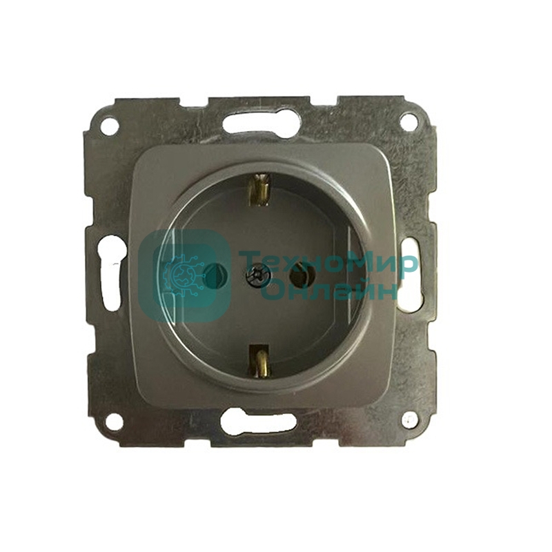 Розетка Kranz DEA 1-ая с/з с/у 16А мех. Серебряный металлик KR-78-0271