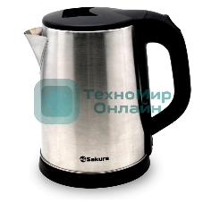 Чайник электрический Sakura SA-2149 2 л, нерж+черн д