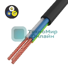 Провод соединительный ПВС Rexant 3x0,75 мм², черный, длина 50 метров, ГОСТ 7399-97