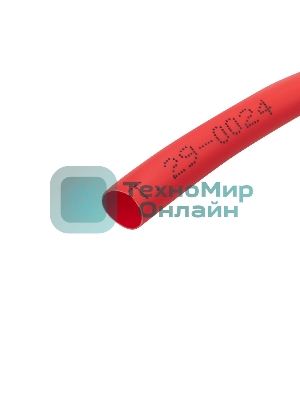 Трубка термоусаживаемая Rexant 5,0/2,5 мм красная, ролик 2,44 м