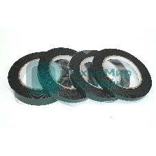 Скотч двусторонний черный вспененный с зеленой защитной лентой толщина 1мм, ширина 12мм длина 5м