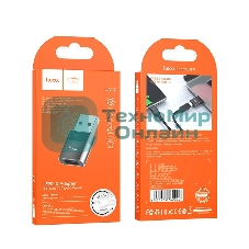 Переходник USB2.0 OTG Hoco, AM/Type-C(F), UA17, черный, коробка