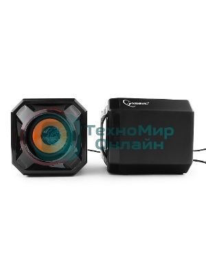 Акустическая система 2.0 Gembird SPK-405, пассив. излучатели, черный, 5 Вт, рег. громкости USB-питание