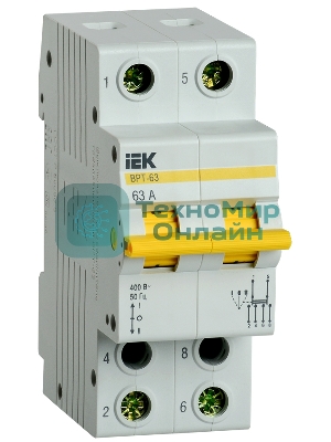 Выключатель-разъединитель трехпозиционный IEK MPR10-2-063 ВРТ-63 2P 63А