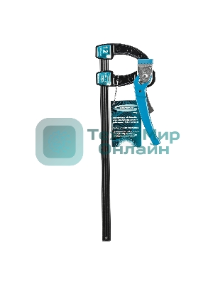 Струбцина реечная Gross быстрозажимная, металлический корпус, рычажный храповый механизм, 12