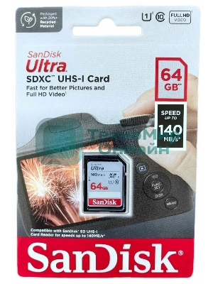Флеш карта SANDISK SDXC 64Gb UHS-I SDSDUNB-064G-GN6IN