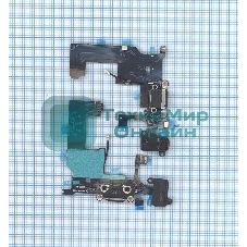Шлейф разъема питания с аудио-разъемом для iPhone 5 черный