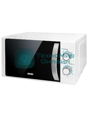 Микроволновая печь BBK 20MWS-711M/WS C белый/серебристый, 20 л, 700 Вт, переключатели - поворотный механизм
