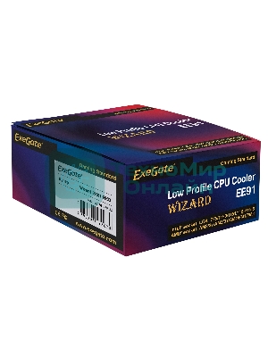 Кулер для процессора ExeGate Wizard EE91-PWM.RED серебристый, 90 мм, алюминий, 2400 об/мин, 24 дБ, 4 pin, 75 Вт, 45 мм