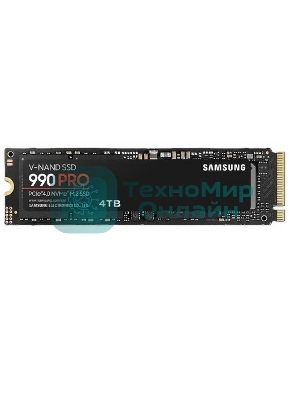 Накопитель SSD Samsung 990 PRO, 4Tb, PCIe 4.0 x4, M.2 2280, NVMe, R/W 7450/6900