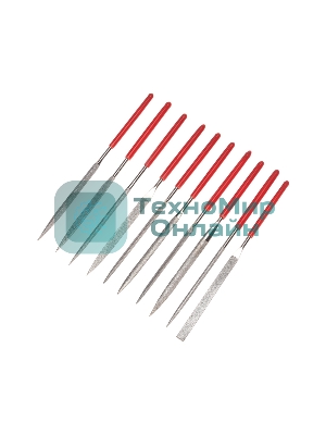 Набор надфилей алмазных 140х70х3мм, 10 шт. Kranz