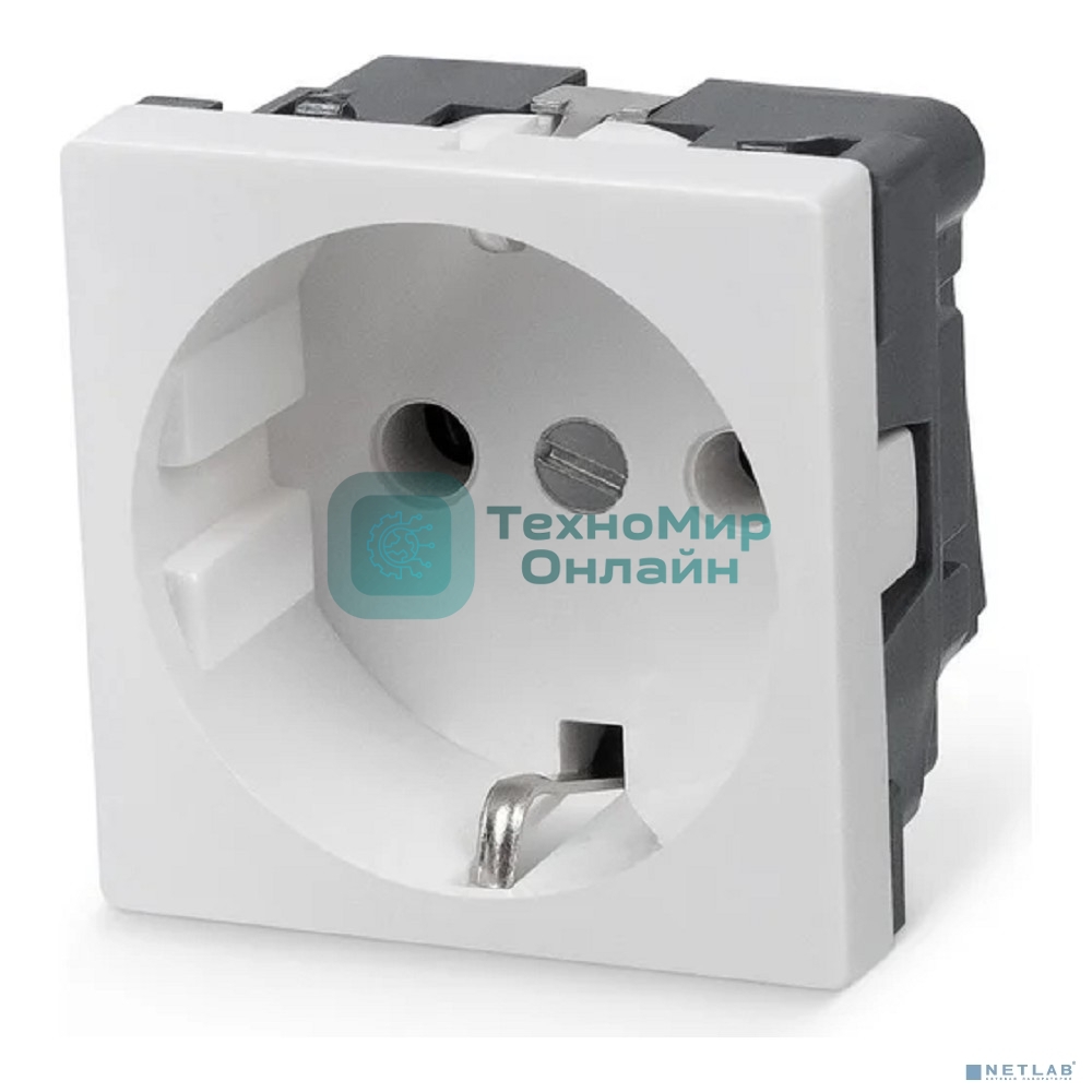 Розетка в сборе Cabeus, 2к+З, 16А, 1 модуль, белый