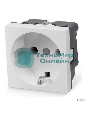 Розетка в сборе Cabeus, 2к+З, 16А, 1 модуль, белый