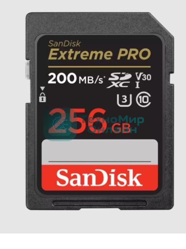 Флеш карта SD 256Gb SanDisk SDXC Class 10 V30 UHS-I U3 Extreme Pro 200MB/s
