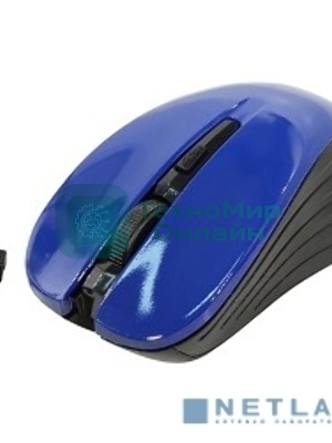 Мышь беспроводная Oklick 545MW черный/синий, 1600 dpi, радиоканал, USB, кнопки - 4