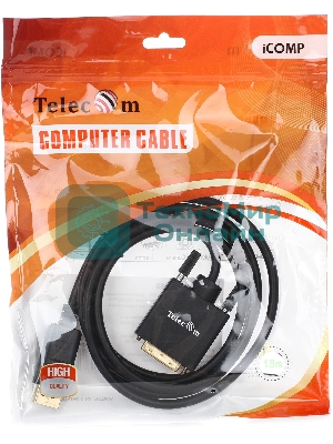 Кабель-переходник DisplayPort---DVI_M/M 1,8м Telecom TA668-1.8M