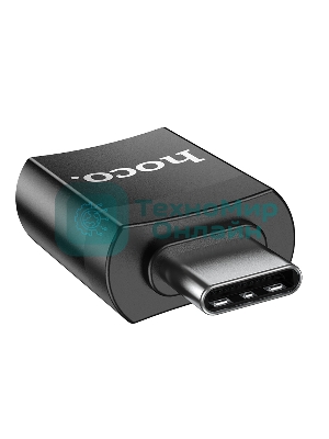 Переходник USB3.0 OTG Hoco Type-C(M)/AF, UA17, черный, коробка