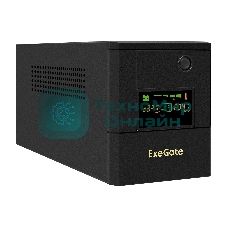 Источник бесперебойного питания ExeGate Smart LB-2000.LCD.AVR.4SH.USB (2000VA/1200W, цветной LCD, AVR, 4*Schuko, USB, батарея 12V 9Ah - 2 шт., металлический корпус, Black)