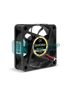 Вентилятор 12В DC ExeGate ExtraSilent ES06015S2P (60x60x15 мм, Sleeve bearing (подшипник скольжения), 2pin, 2500RPM, 17dBA)